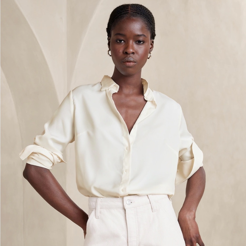 Banana Republic Petite Silky Oversized Shirt